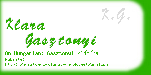 klara gasztonyi business card